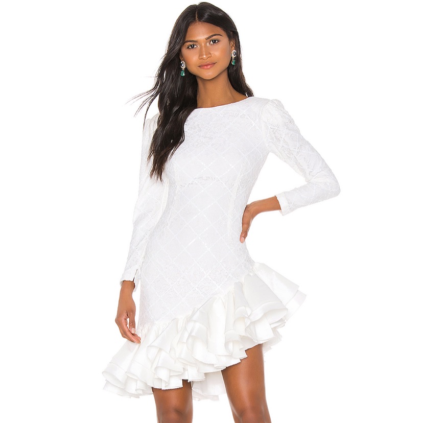 Retrofete White Asymmetrical Dress